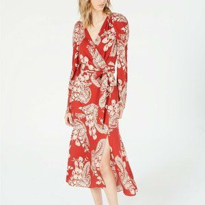 T.d.c. Topson Cropped Wrap Dress - Red Paisley